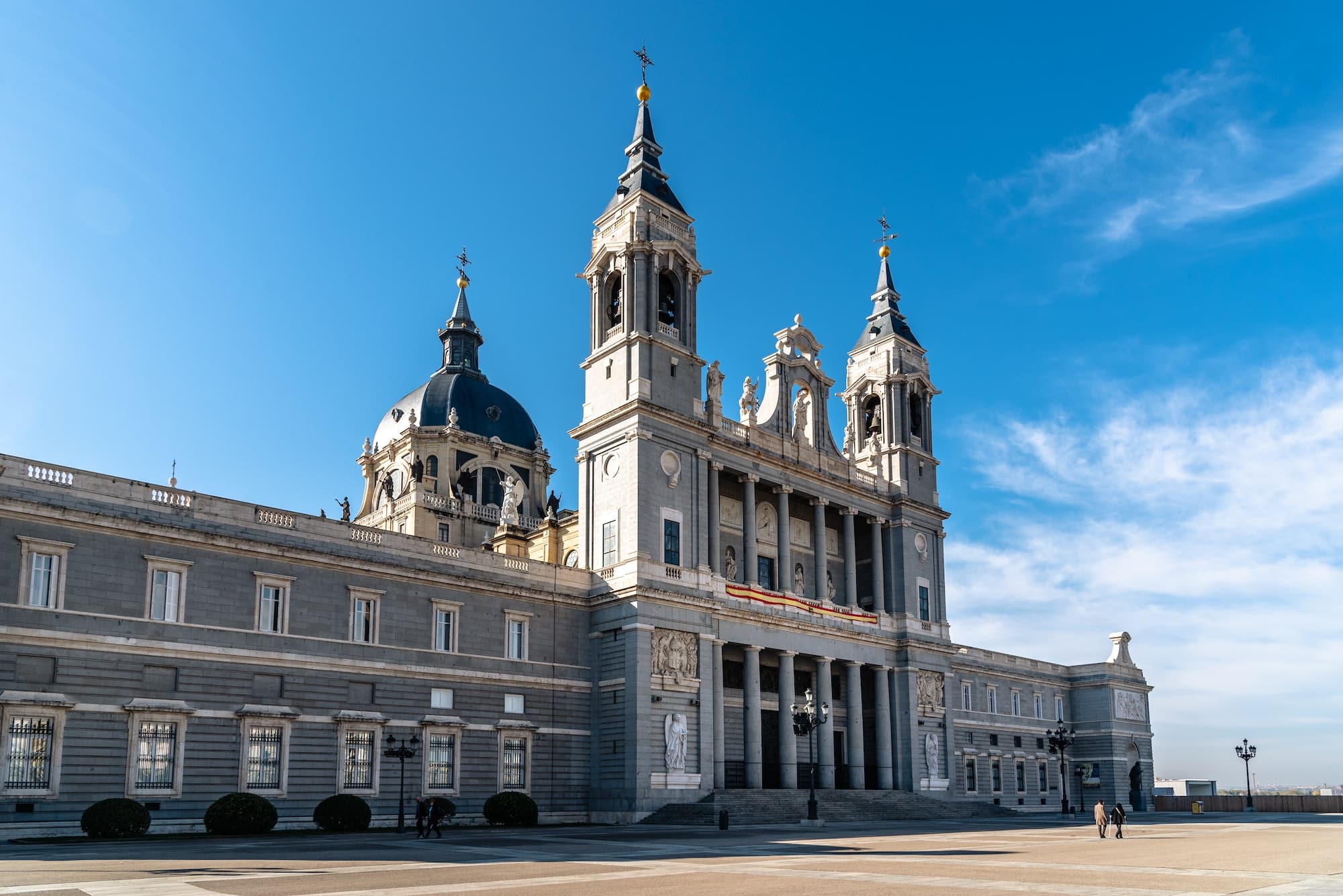 Beautiful view of Cathedral of La Almudena in Madrid