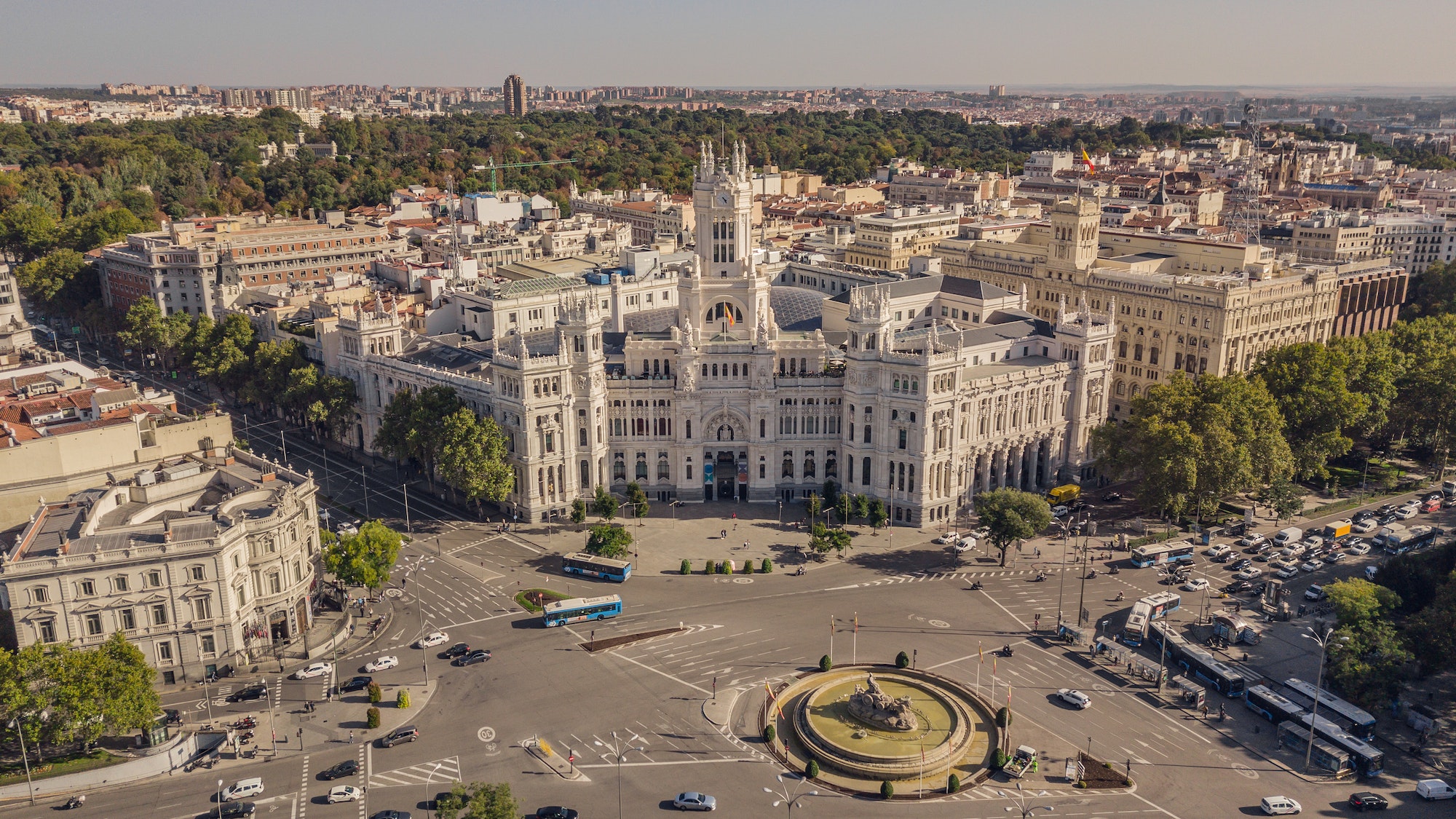 City hall of Madrid and Plaza de Cibeles