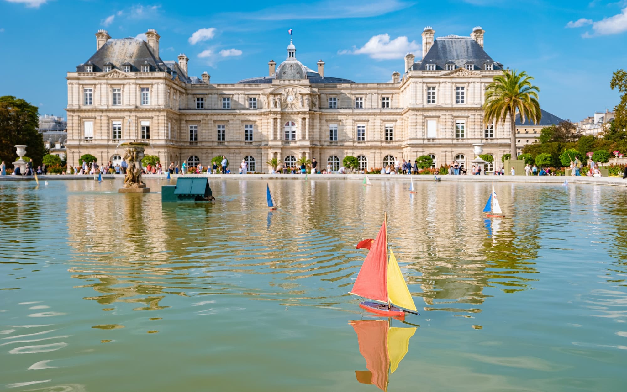 Le Jardin Luxembourg park in Paris during summer in the city of Paris France