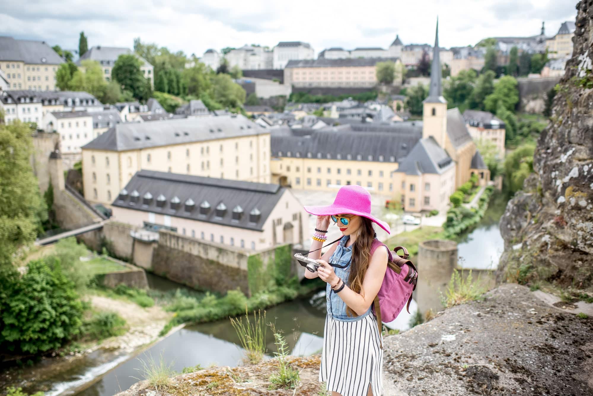 Woman traveling in Luxembourg